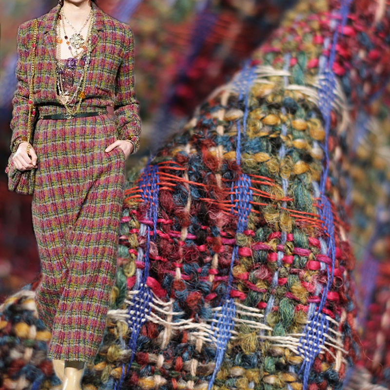 Red/Green Lattice Wool Yarn-Dy - đánh giá và giá Sewing Tweed Fabric