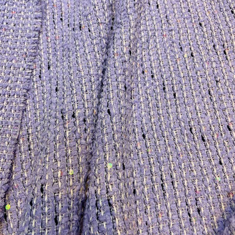 Purple Color and Sequin Yarn-D - đánh giá và giá Sewing Tweed Fabric