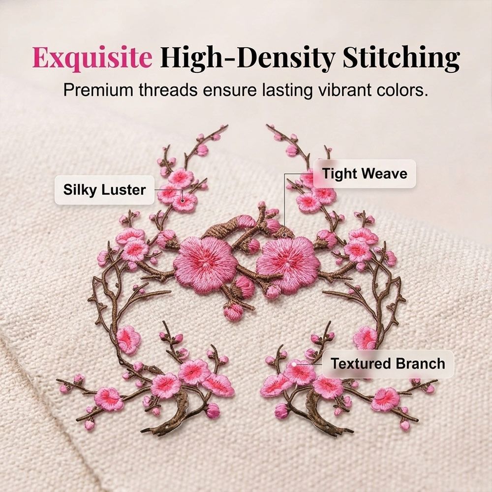 DIY Cherry Blossom Iron On Pat - đánh giá và giá Textile For Sewing