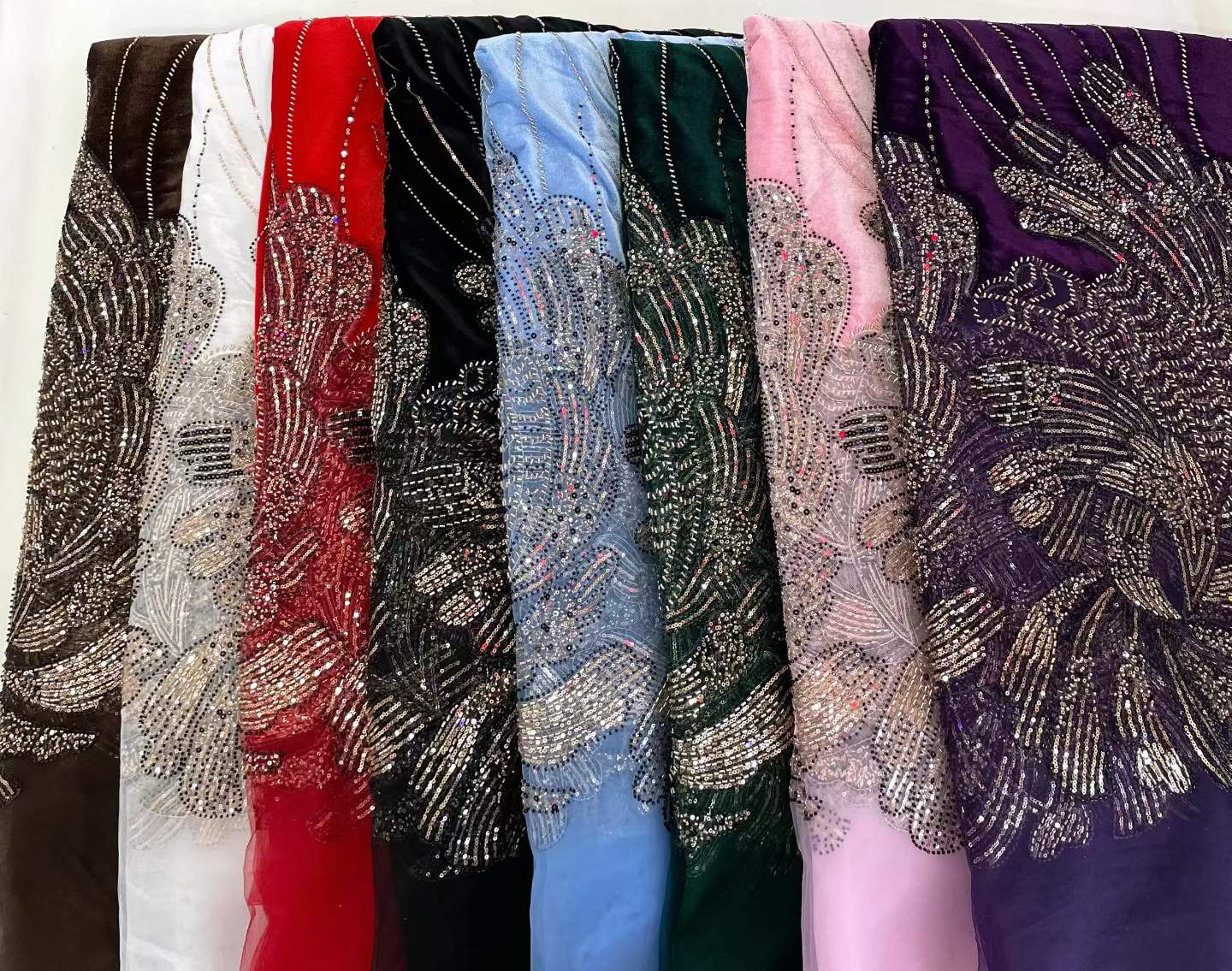 5 Yards African Applique Lace  - đánh giá và giá Sewing Velvet Fabric
