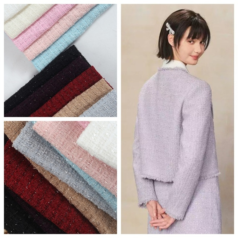 Plain Chenille Woven Tweed Fab - đánh giá và giá Sewing Tweed Fabric